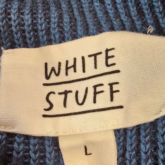 White Stuff Mens L Pentire Crew Sweater in Mid Teal - Picture 9 of 11